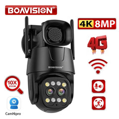 IP Camera Wifi/4G Sim Card PTZ 4MP 8MP Dual Lens 2.8mm-8mm 10X Zoom Outdoor AI Human Tracking Color Night Vision Security Camera