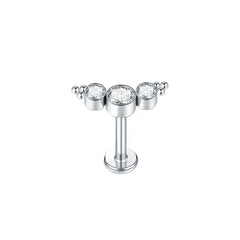 1Pc G23 Titanium Ear Tragus Earring Stud Internally Threaded CZ Crystal Labret Ring Cartilage Helix Piercing Body Jewelry 16G