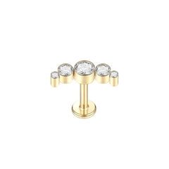 1Pc G23 Titanium Ear Tragus Earring Stud Internally Threaded CZ Crystal Labret Ring Cartilage Helix Piercing Body Jewelry 16G