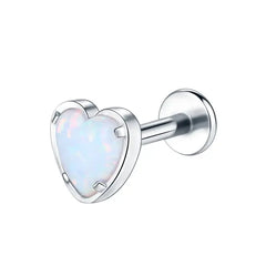 1Pc G23 Titanium Ear Tragus Earring Stud Internally Threaded CZ Crystal Labret Ring Cartilage Helix Piercing Body Jewelry 16G