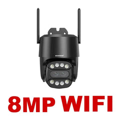 IP Camera Wifi/4G Sim Card PTZ 4MP 8MP Dual Lens 2.8mm-8mm 10X Zoom Outdoor AI Human Tracking Color Night Vision Security Camera