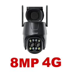 IP Camera Wifi/4G Sim Card PTZ 4MP 8MP Dual Lens 2.8mm-8mm 10X Zoom Outdoor AI Human Tracking Color Night Vision Security Camera