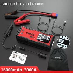 GOOLOO 3000A Car Jump Starter 16000mAh Power Bank Portable Charger Booster 12V Auto Starting Device Emergency Battery Starter