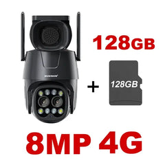 IP Camera Wifi/4G Sim Card PTZ 4MP 8MP Dual Lens 2.8mm-8mm 10X Zoom Outdoor AI Human Tracking Color Night Vision Security Camera