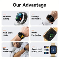 SmartWatch Android Phone 1.44" Color Screen Full Touch Custom Dial Smart Watch